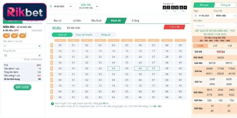 Cách đánh đề không thua tại Rikbet