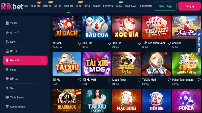 Kho tàng sản phẩm khổng lồ tại nhà cái uy tín RikBet