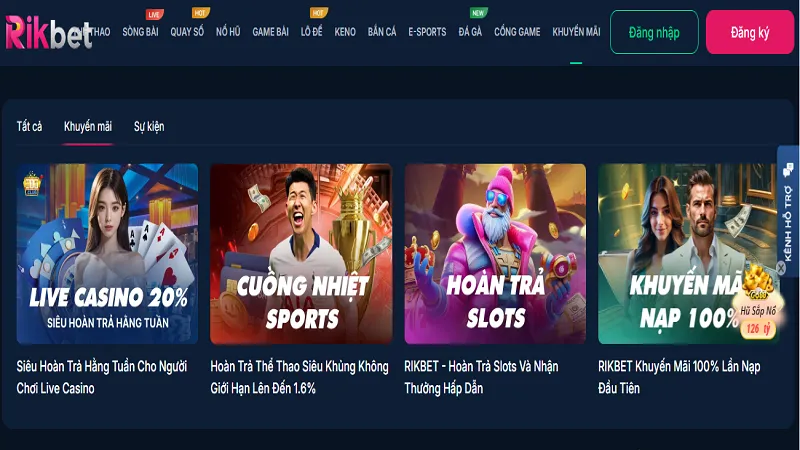 Ngập tràn ưu đãi, sự kiện hot trên nền tảng RikBet